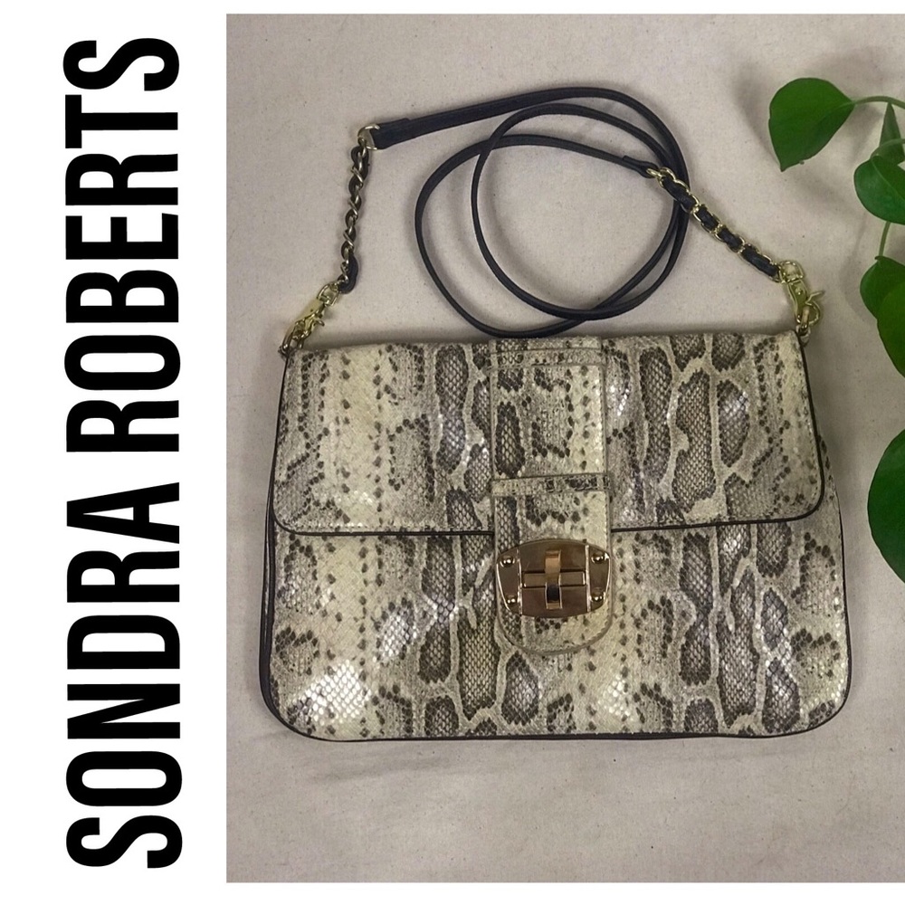 Trendy Snakeskin Crossbody Genuine Leather Bag